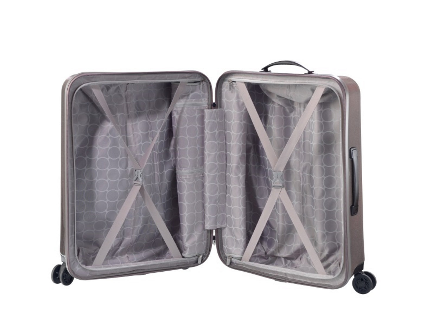 HARDSIDE 4-WHEELS SUITCASE GLITTER GREY (24" UPRIGHT) 34125PC